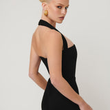 EFFIE KATS (black) meline halter midi