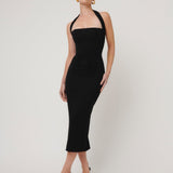 EFFIE KATS (black) meline halter midi
