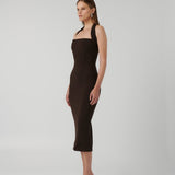 EFFIE KATS (brown coffee) meline halter midi