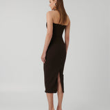 EFFIE KATS (brown coffee) meline halter midi