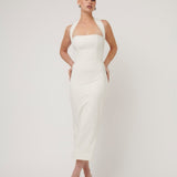 EFFIE KATS (white/ivory) halter meline midi