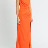 MISHA (orange) Clover halter neck backless midi