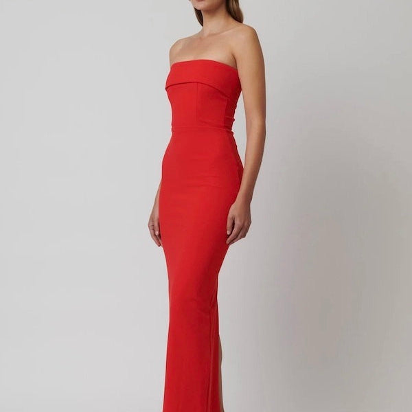 EFFIE KATS (red) MONROE GOWN strapless maxi