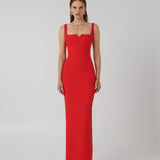 EFFIE KATS (red) Natalya square neck gown
