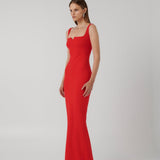 EFFIE KATS (red) Natalya square neck gown