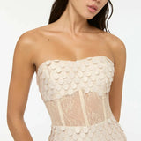 MANNING CARTELL (beige/white) Supreme Extreme feather gown