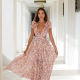 ANNE LOUISE BOUTIQUE (floral/pink) Cassini backless maxi