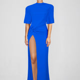 ATOIR (electric blue) Raya tshirt high leg split gown