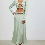 CHRISTOPHER ESBER (sage green) long sleeve - skirt/top set