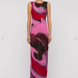 SCANLAN THEODORE (pink/red/purple) multicoloured watercolour maxi