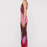 SCANLAN THEODORE (pink/red/purple) multicoloured watercolour maxi