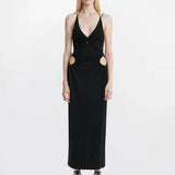 DION LEE (black) Rivet Cut Out Silver Hardware
