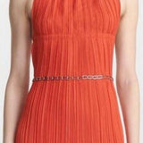 DION LEE (orange) Pleated Halter Mini