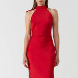 MISHA (red) EVIANNA GOWN high neck bow