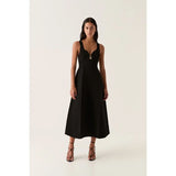 AJE (black) Sylvette knit a-line midi