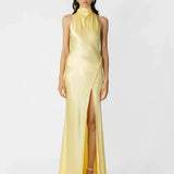 SAU LEE (yellow) Penelope silk gown