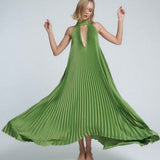 LIDEE (green/fern) Opera halter gown