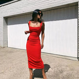 EFFIE KATS (red) Marbella bodycon midi
