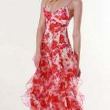 MENTI (Red) Iris Margarita Floral maxi