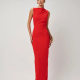 EFFIE KATS (red) Verona high neck gown