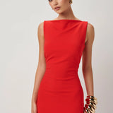 EFFIE KATS (red) Verona high neck gown