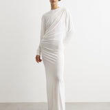 CHRISTOPHER ESBER (white) Side Cowl long sleeve maxi