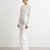CHRISTOPHER ESBER (white) Side Cowl long sleeve maxi